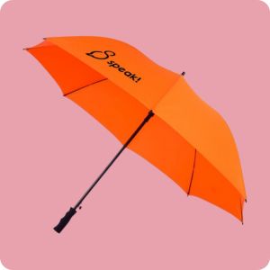 Bedrukte paraplu voor in welkomstpakket voor nieuwe medewerkers